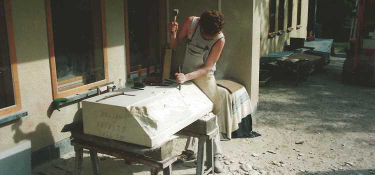 Geselle beim spitzen